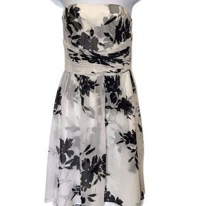 Ann Taylor Strapless Dress Black White Party 0
